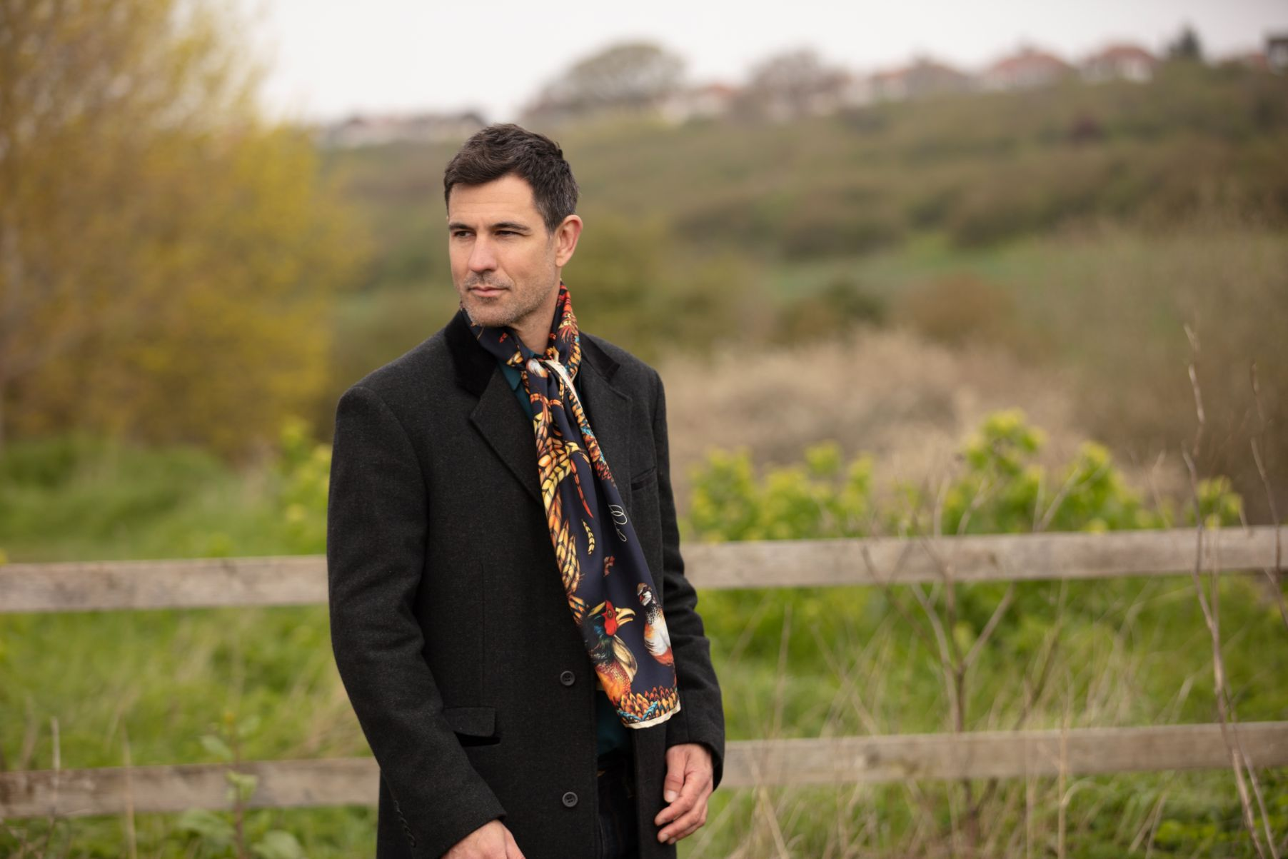 Men wearing 2025 silk scarf