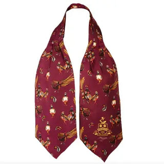 Clare Haggas Cravats, cravat silk accessory with a pheasant and mulberry design