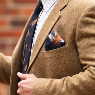 Grouse Misconduct Navy Silk Pocket Square