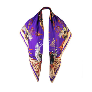 Game On Violet Large Square Silk Scarf
