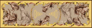Hold Your Horses Toffee & Gold Narrow Silk Scarf