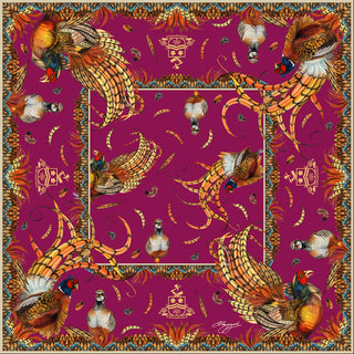 Heads or Tails Mulberry Mini Square Silk Scarf