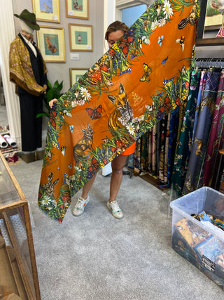 S3P6 Woodland Wonder Burnt Orange Wool Silk Wrap