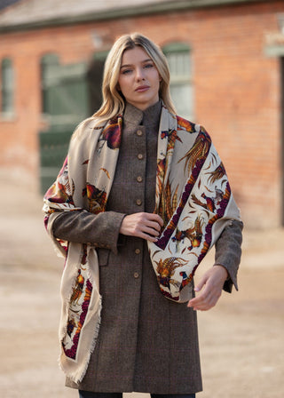 George & Friends Toffee Wool Silk Shawl