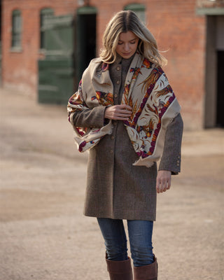 George & Friends Toffee Wool Silk Shawl
