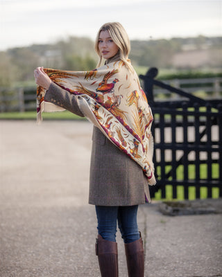 George & Friends Toffee Wool Silk Shawl