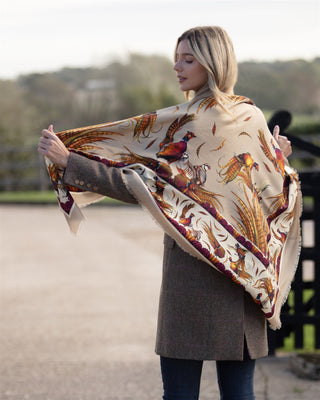George & Friends Toffee Wool Silk Shawl