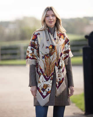 George & Friends Toffee Wool Silk Shawl