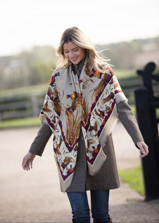 George & Friends Toffee Wool Silk Shawl