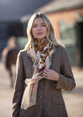 George & Friends Toffee Wool Silk Shawl