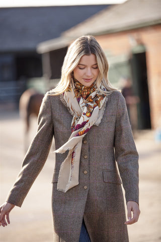 George & Friends Toffee Wool Silk Shawl