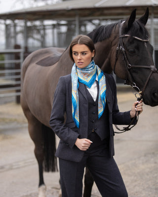 The Joy Ride Liberty Blue Large Square Pure Silk Scarf