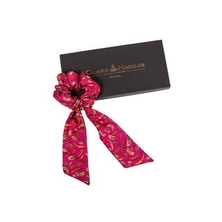 Birds of a Feather Medium Tail Silk Scrunchie