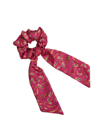 Birds of a Feather Medium Tail Silk Scrunchie