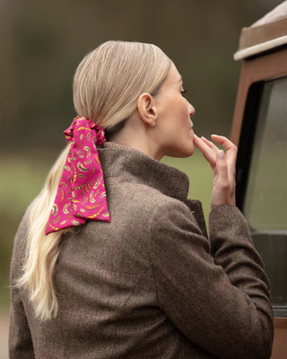 Birds of a Feather Medium Tail Silk Scrunchie