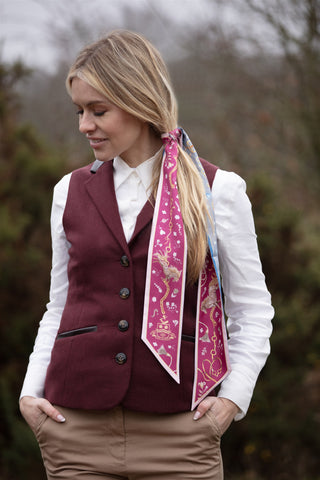 The Joy Ride Liberty Blue and Portobello Pink Silk Twilly