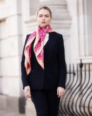 The Joy Ride Portobello Pink Large Square Pure Silk Scarf