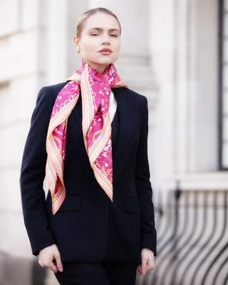 The Joy Ride Portobello Pink Large Square Pure Silk Scarf