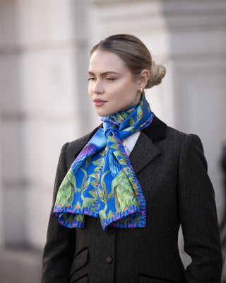 Pluming Marvellous Peacock Blue Classic Silk Scarf