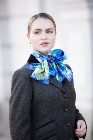 Pluming Marvellous Peacock Blue Classic Silk Scarf