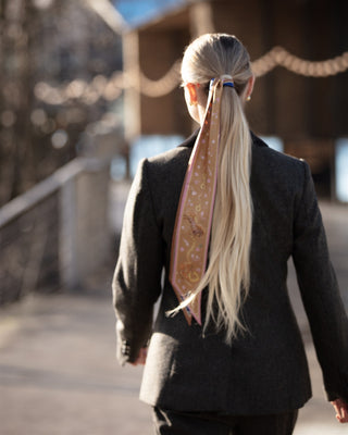 The Joy Ride Noble Navy and Galloping Gold Silk Twilly