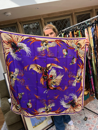 S9P47 game On violet Large Silk Scarf
