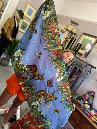 S2P3 Woodland Wonder Blue Wool Silk Wrap