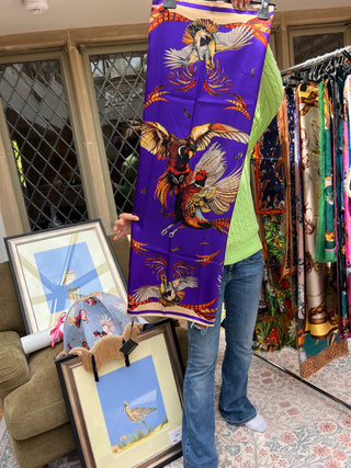 S9P27 game On violet Large Silk Scarf