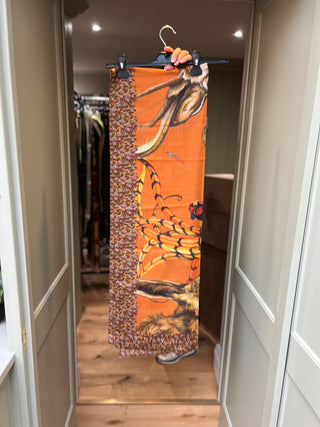 S7P7 ahead of the game burnt orange wool silk wrap
