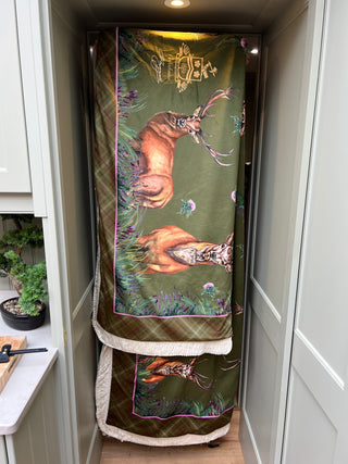 S7P35 caledonia moss green double sided throw