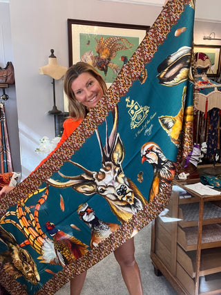 S1P1 Ahead of the Game Wrap Teal Wool Silk Shawl