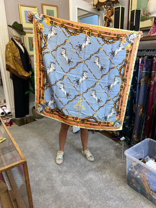 S3P14 Rearing To Go Cloud Blue Large Silk Square