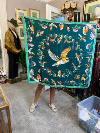 S3P29 walk on the wildside green large silk square