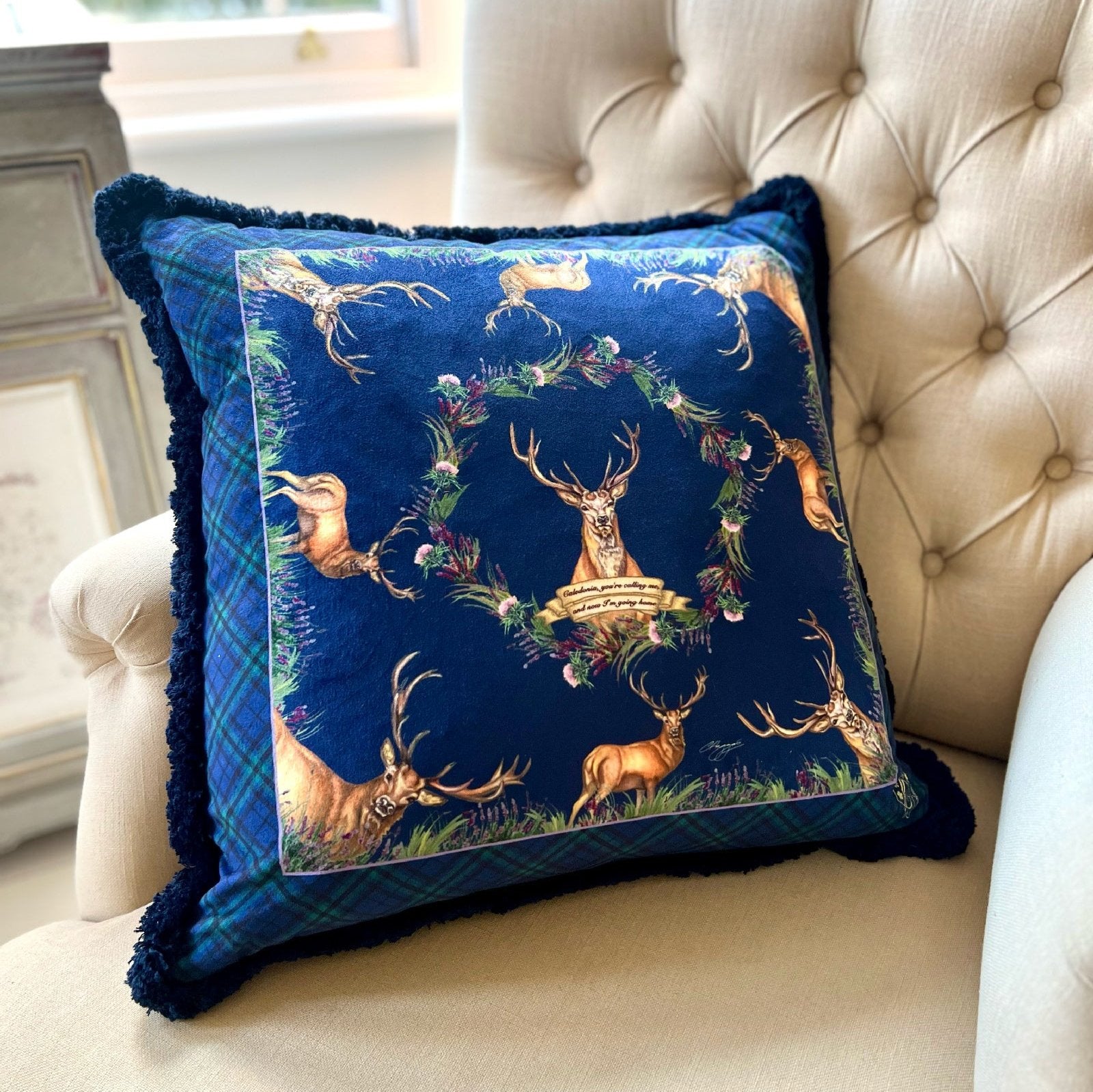 Large navy cushion discount
