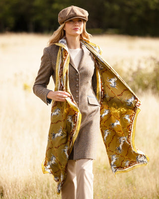Rearing To Go Olive and Cream Classic Silk Scarf