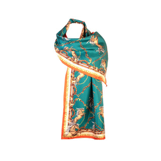 Rearing To Go Teal & Rust Classic Silk Scarf
