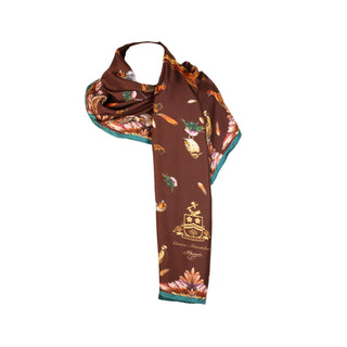 Grouse Misconduct Chocolate & Teal Classic Silk Scarf