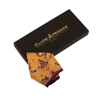 Grouse Misconduct Gold Mini Square Silk Scarf