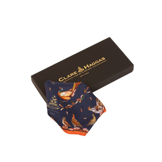 Grouse Misconduct Navy Silk Pocket Square