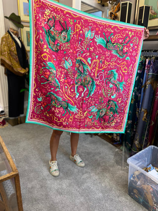 S3P18 Joy Ride Cerise Large Silk Square