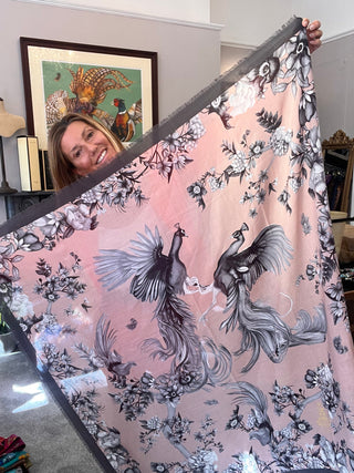 S1P4 Airs and Graces  Pale Pink Mono Wool Silk Shawl