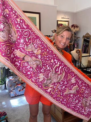 S1P34 Joy Ride  Portobello pink Classic Silk Scarf