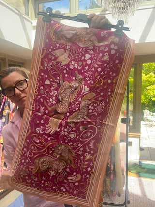 S3P44 Joy Ride portobello pink Classic Silk Scarf