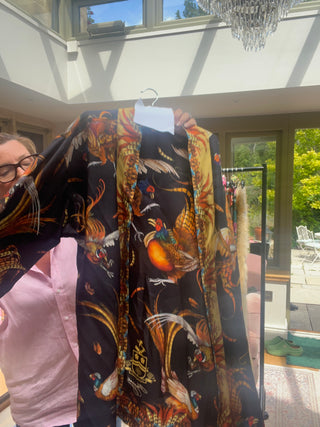 S3P47 turf war ebony short kimono