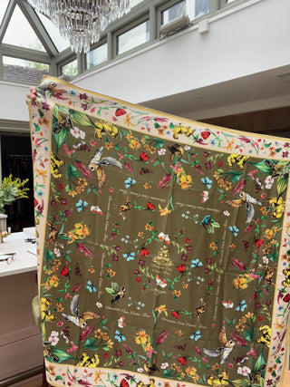 S6P59 Dreams Can Come True Olive Large Silk Square