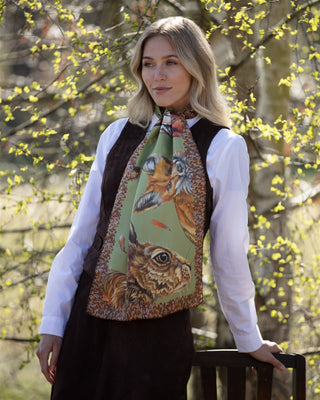 A Head of the Game Fern Green Classic Pure Silk Scarf