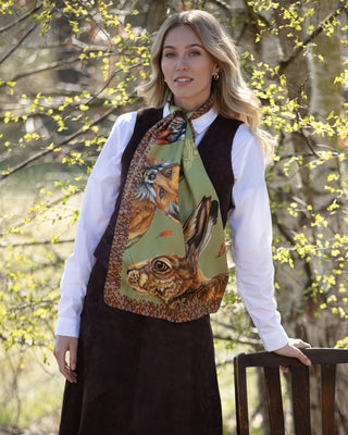 A Head of the Game Fern Green Classic Pure Silk Scarf