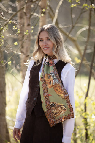 A Head of the Game Fern Green Classic Pure Silk Scarf