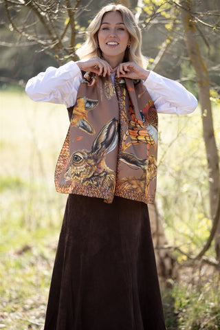 A Head of the Game Mocha Classic Pure Silk Scarf