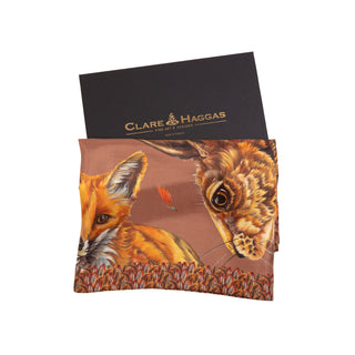 A Head of the Game Mocha Classic Pure Silk Scarf